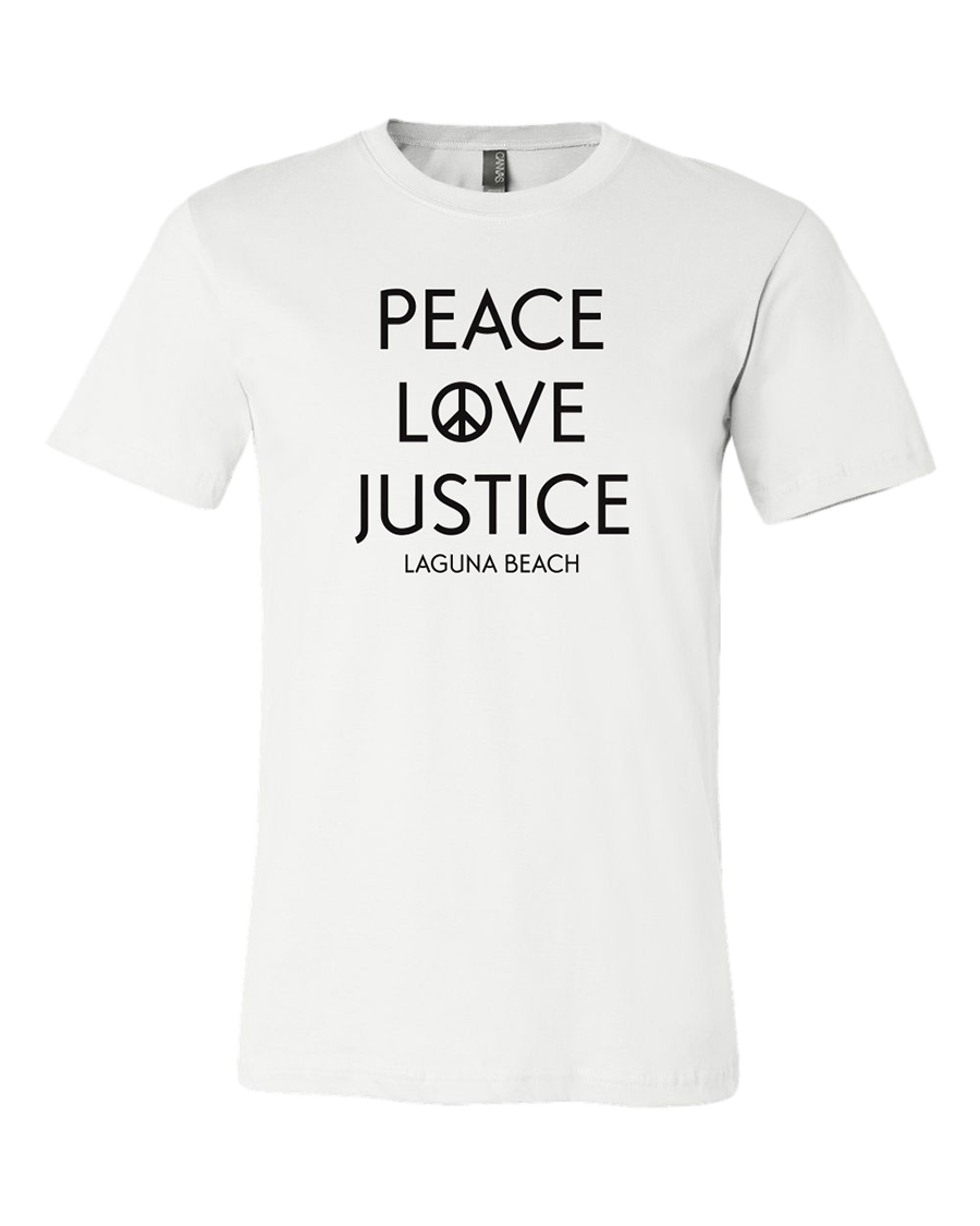 Peace Love Justice Unisex Tee - White