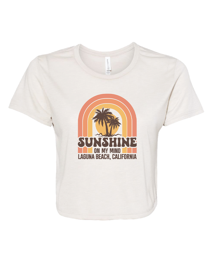 Sunshine On My Mind Crop Tee - The T-shirt Company at Laguna Beach