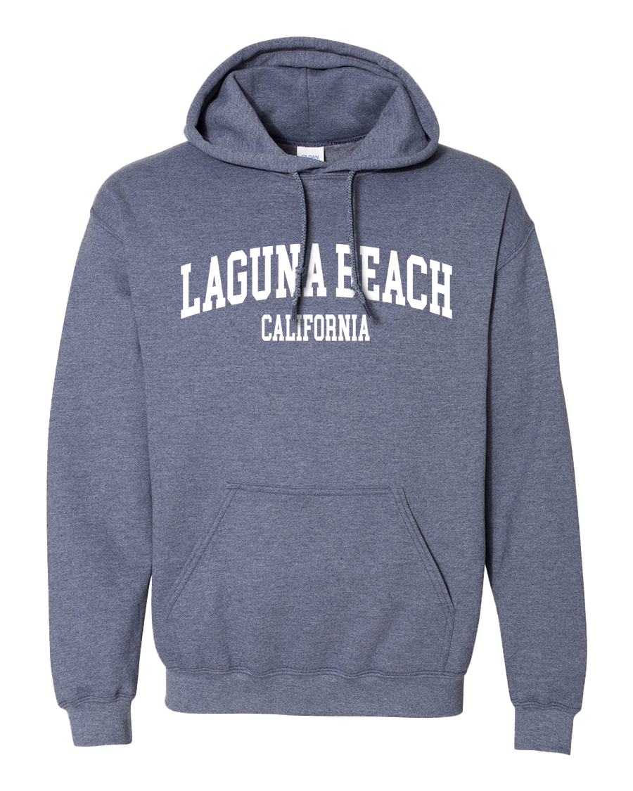 Laguna Arch Hoodie - Heather Dark Navy - The T-shirt Company at Laguna Beach