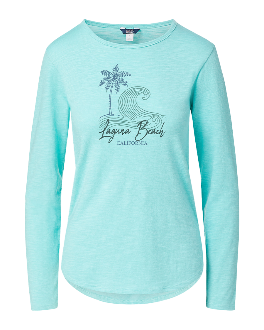Palm Wave Sketch Slub LS Tee