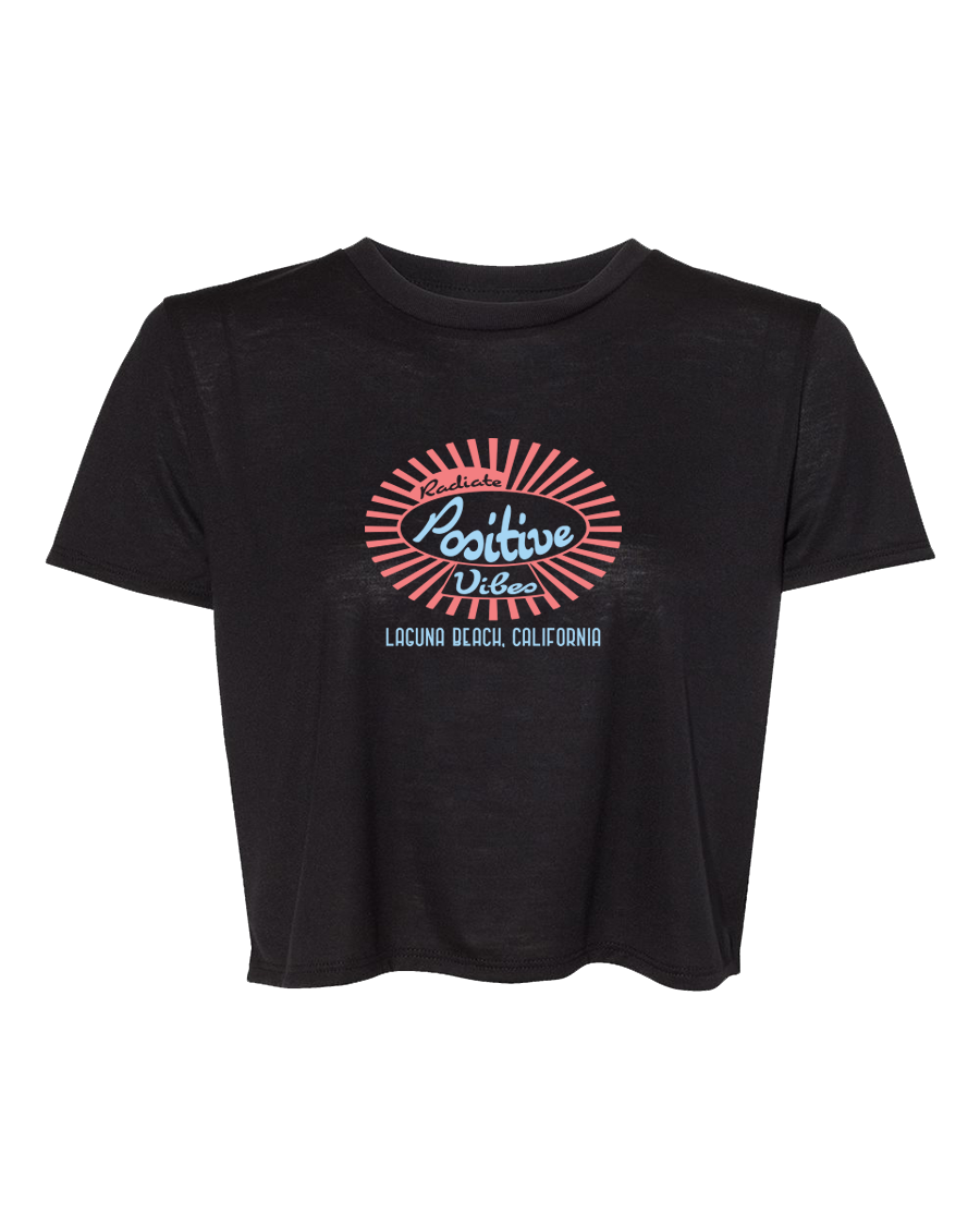 Radiate Positive Vibes Crop Tee - Black