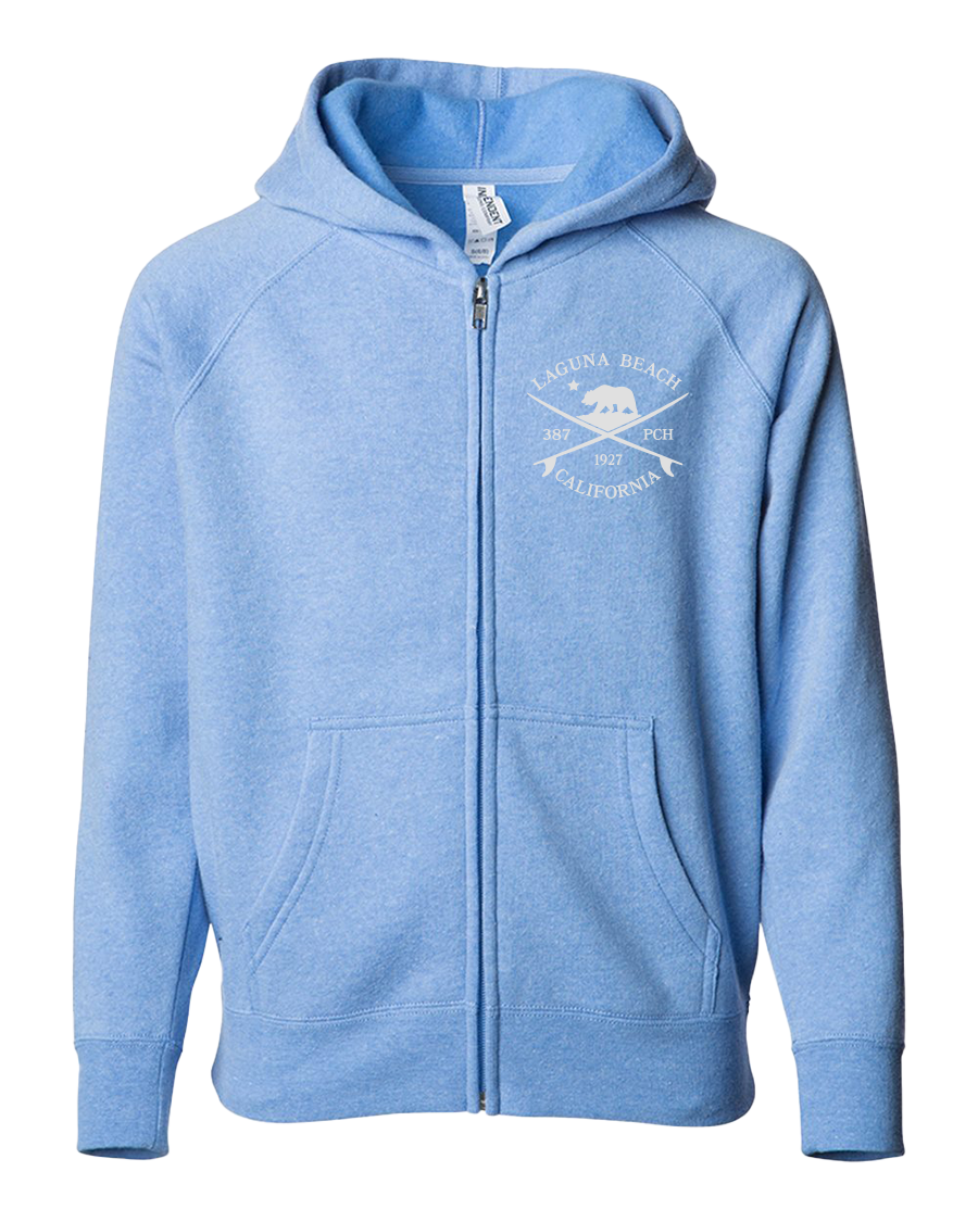 Surf Cross Bear Youth Zip Hoodie