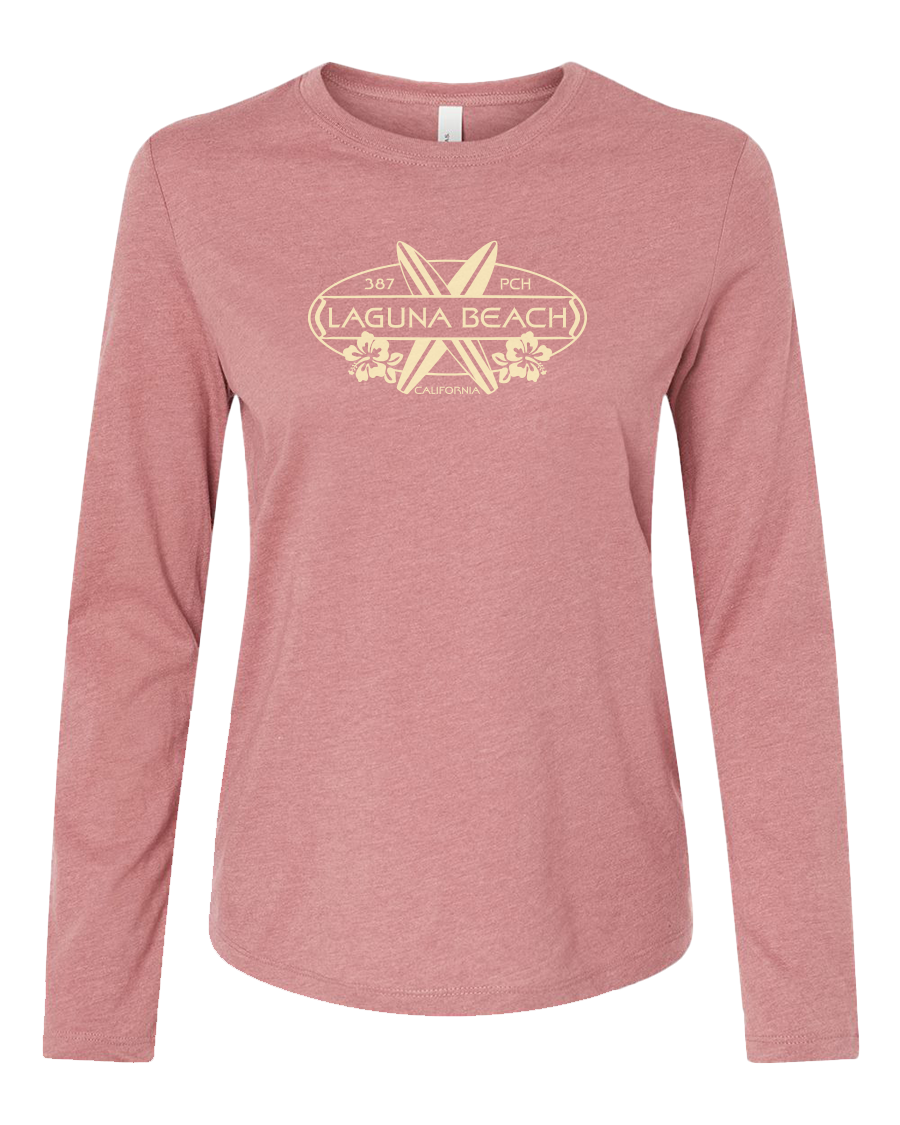 Surf Oval Long Sleeve Tee - Heather Mauve