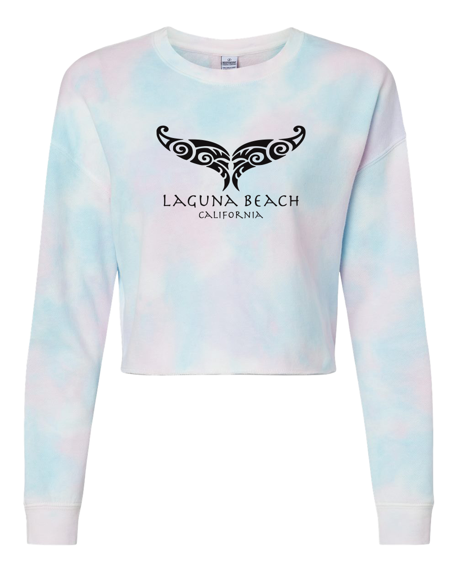 Tribal Whale Tail Crop Crewneck - Cotton Candy