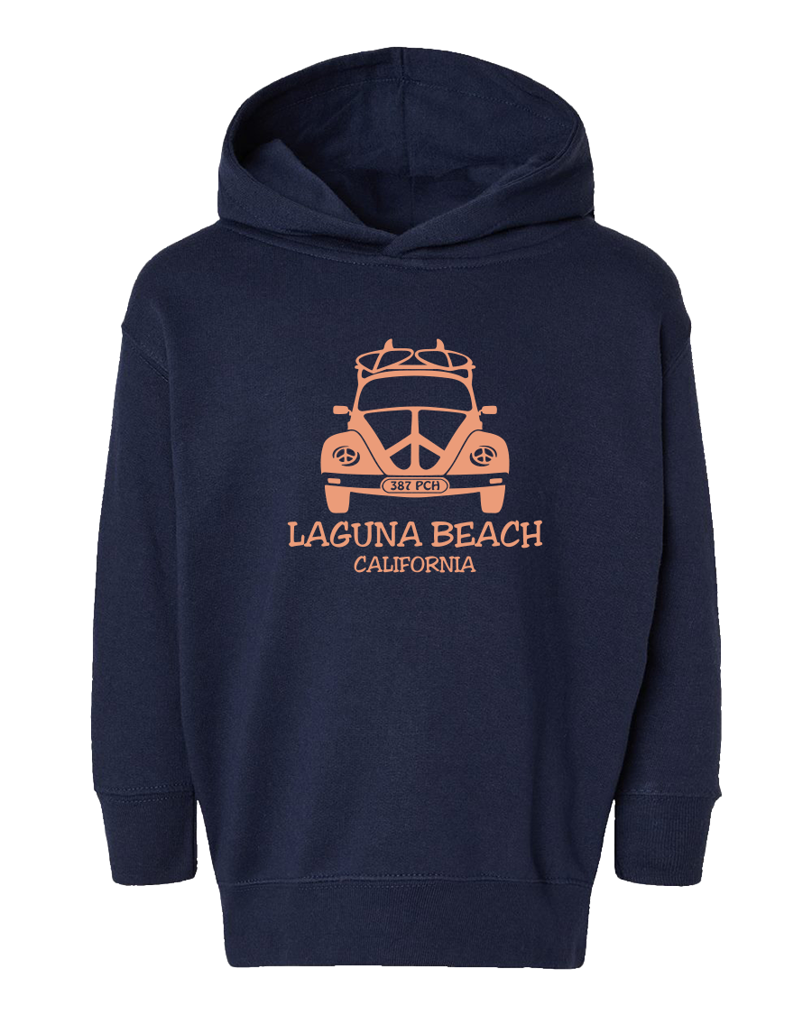 VW Peace Bug Toddler Hoodie - Navy - The T-shirt Company at Laguna Beach