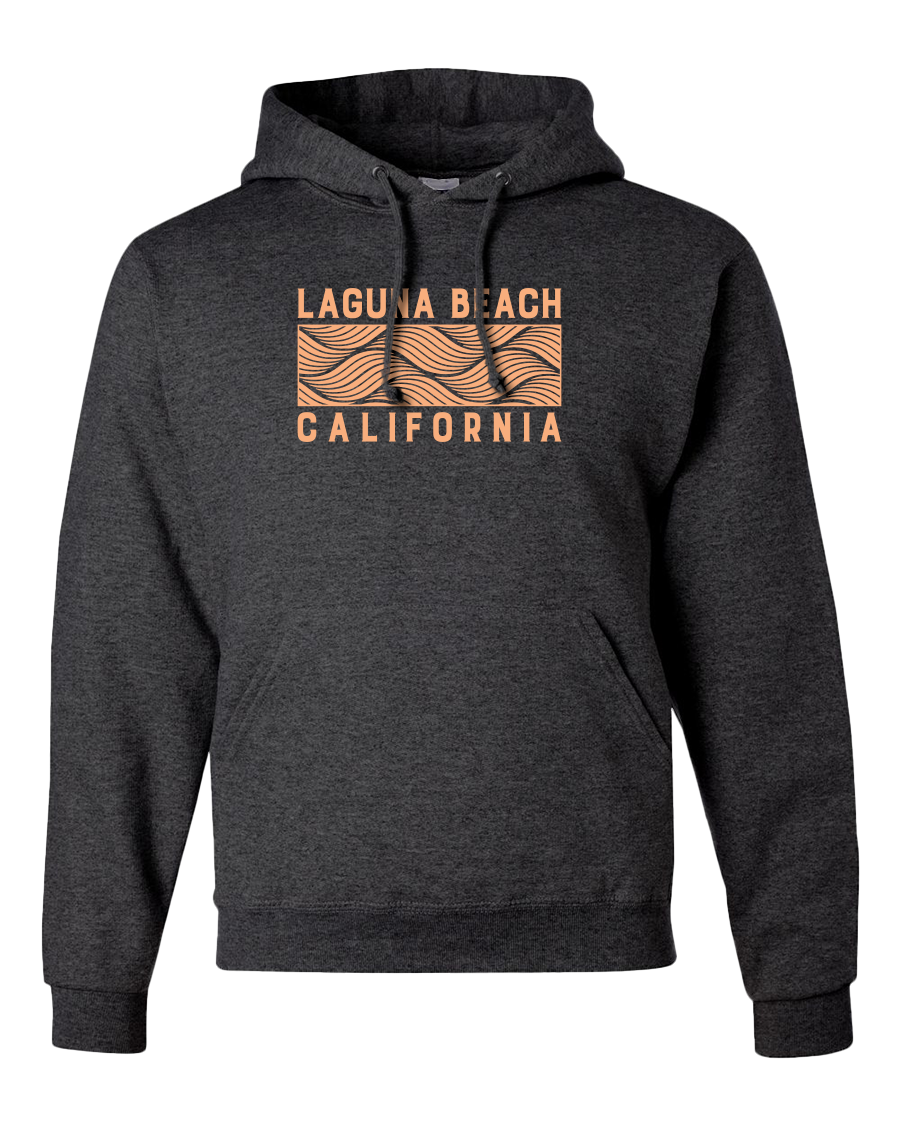 Wave Block Hoodie - Black Heather