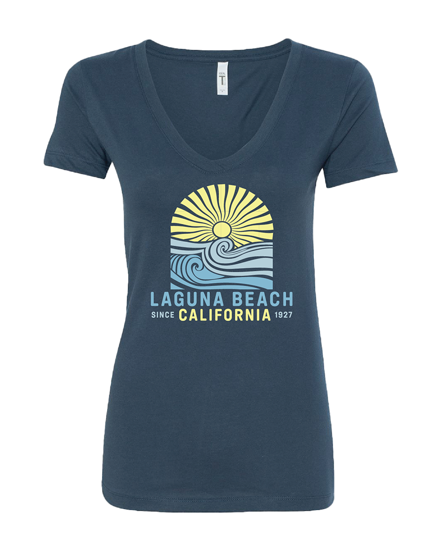 Waves of Happiness V-neck Tee