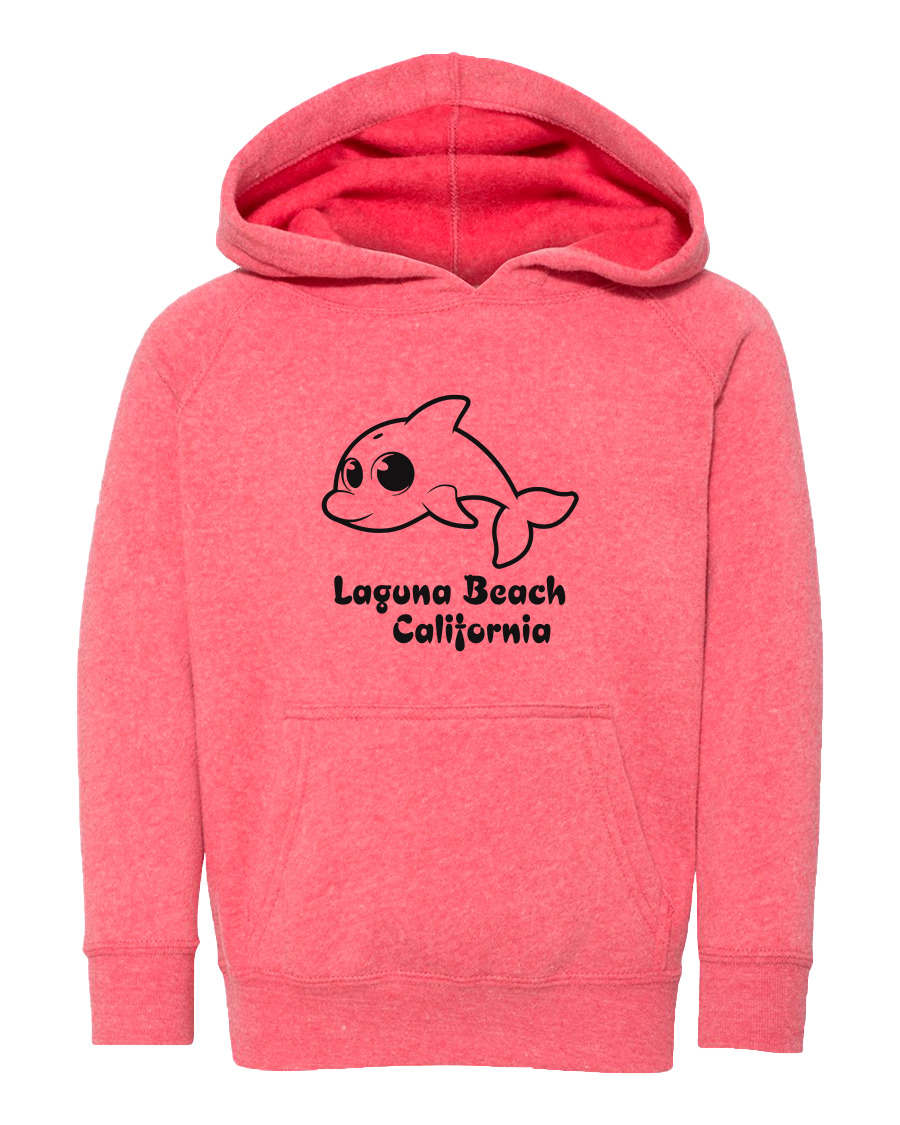 Dolphin Toon Toddler Hoodie - Pomegranate