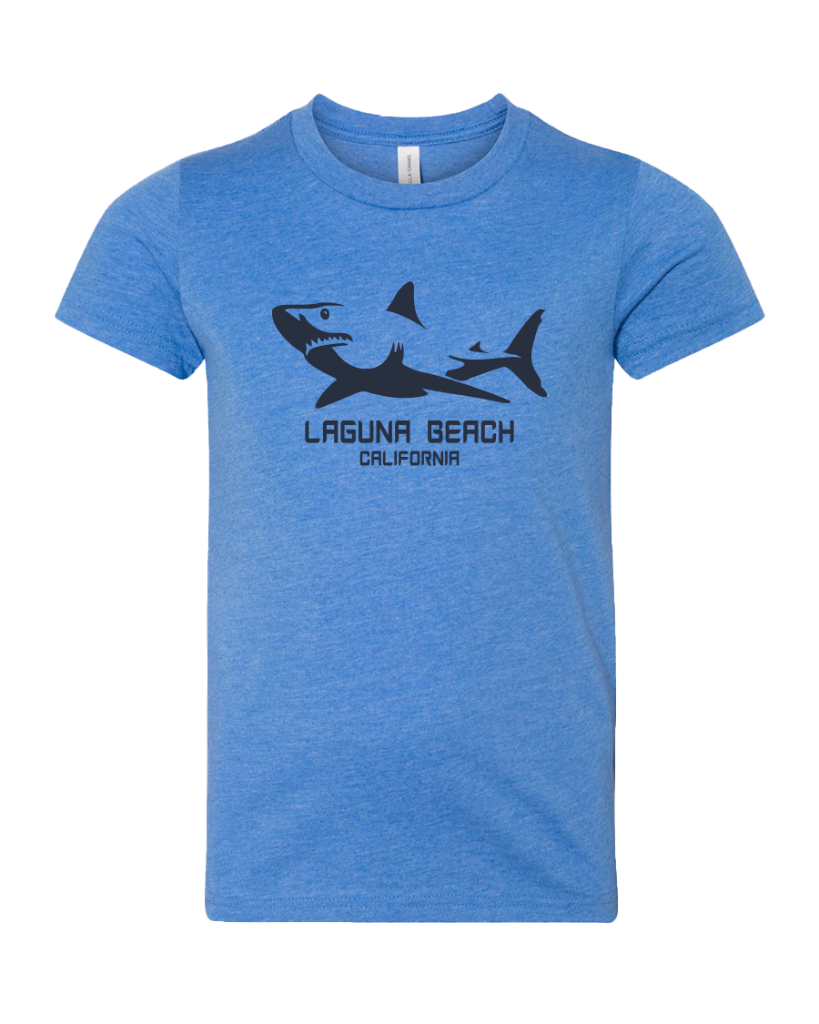 Great White Shadow Youth Tee - Columbia Blue