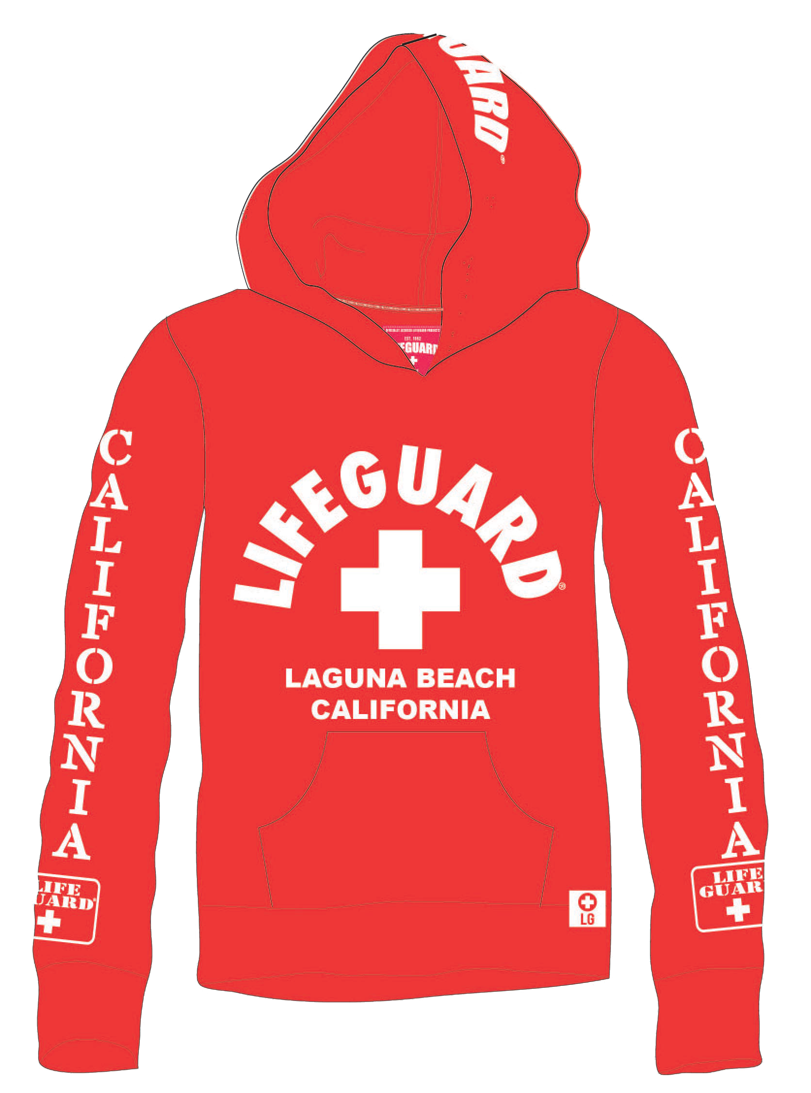LIFEGUARD Hoodie - Cotton Mens Sweatshirt Cancun