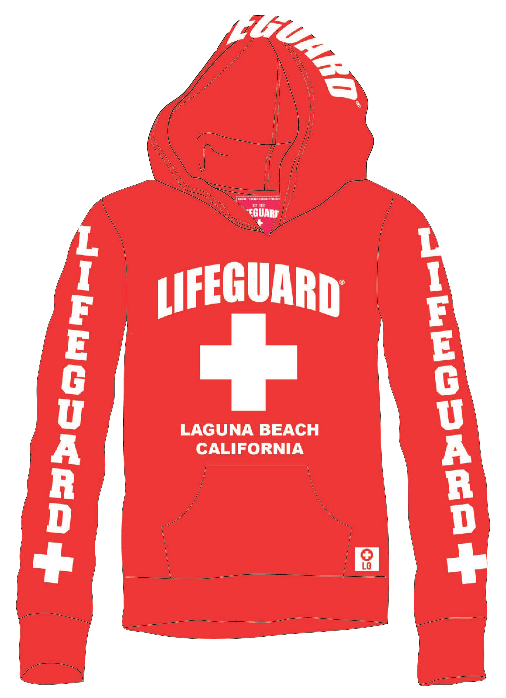 Lifeguard Youth Sweatshirt Red Laguna Beach T Shirt Company