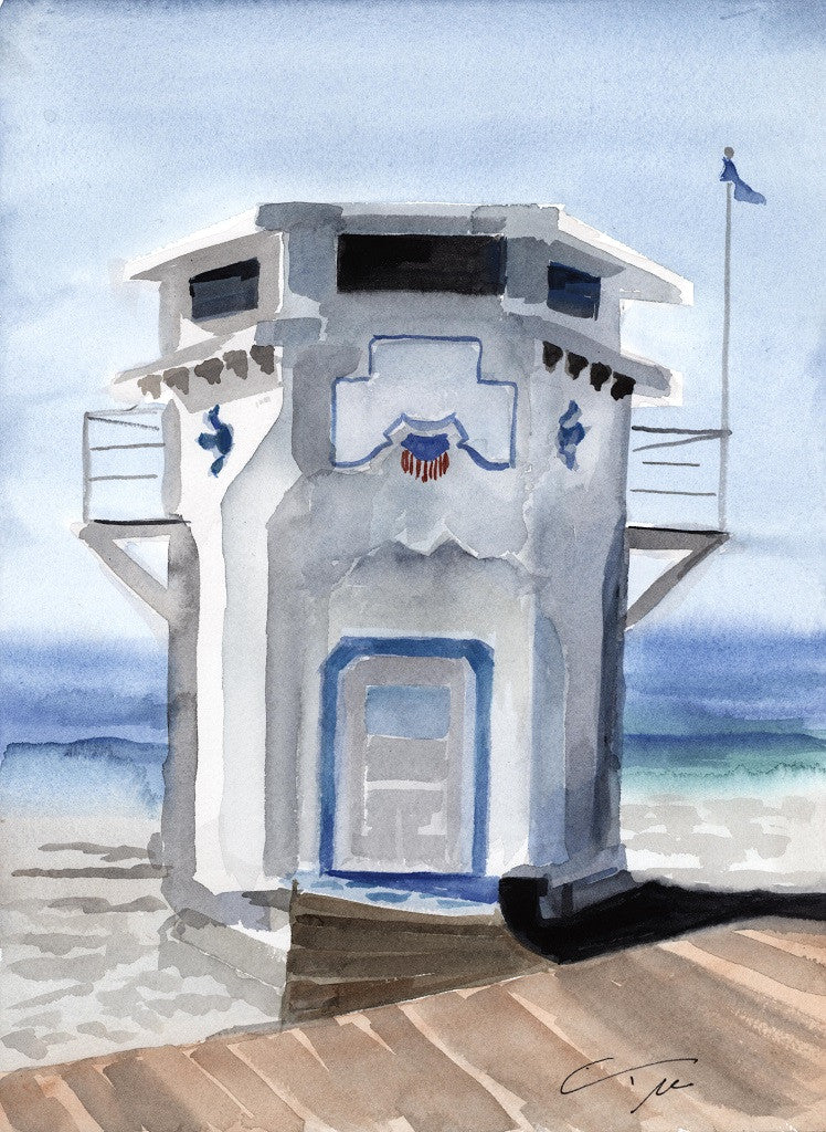 Lifeguard Tower Portrait Print - Laguna Beach T-Shirt Co