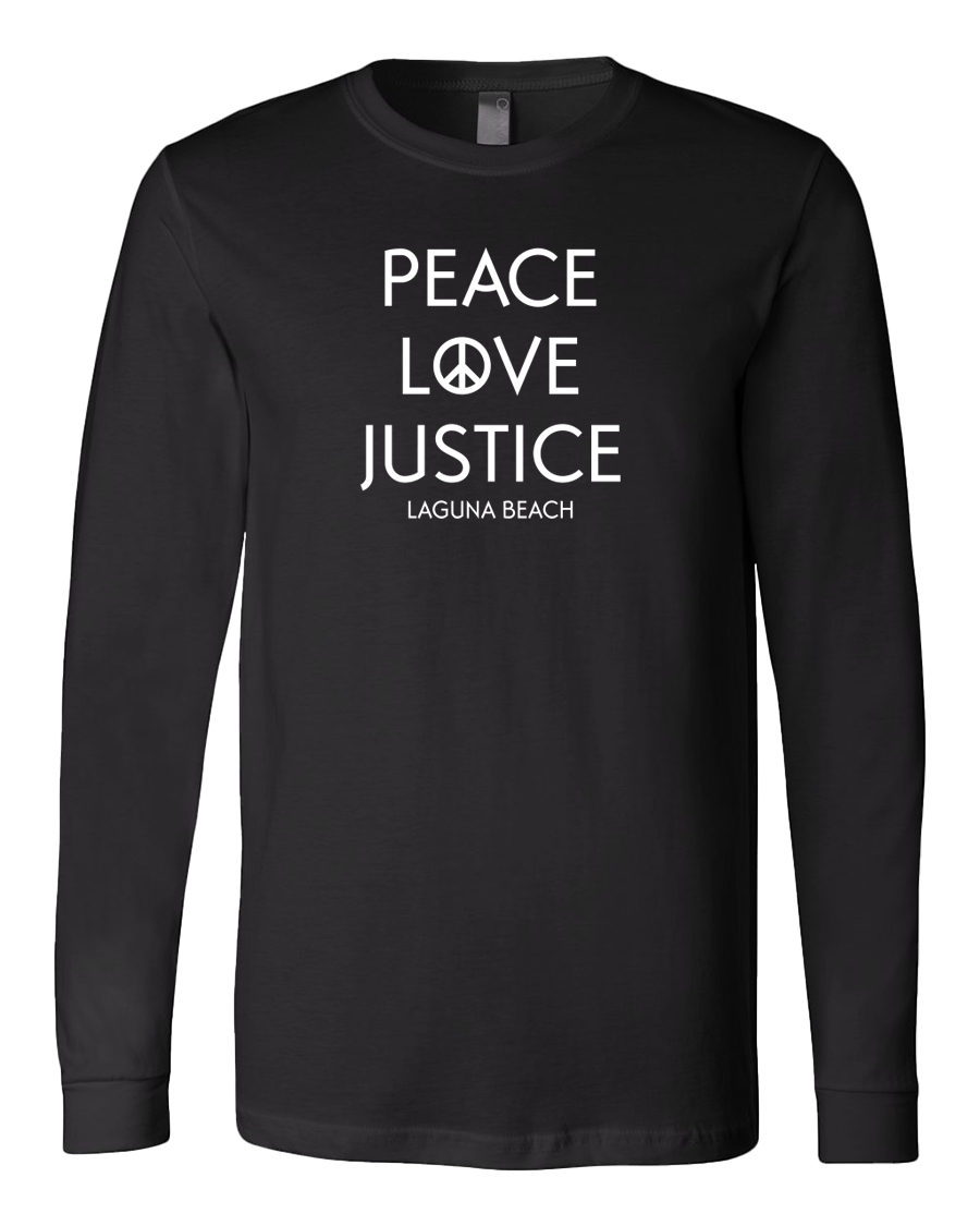 Peace Love Justice Long Sleeve - Black