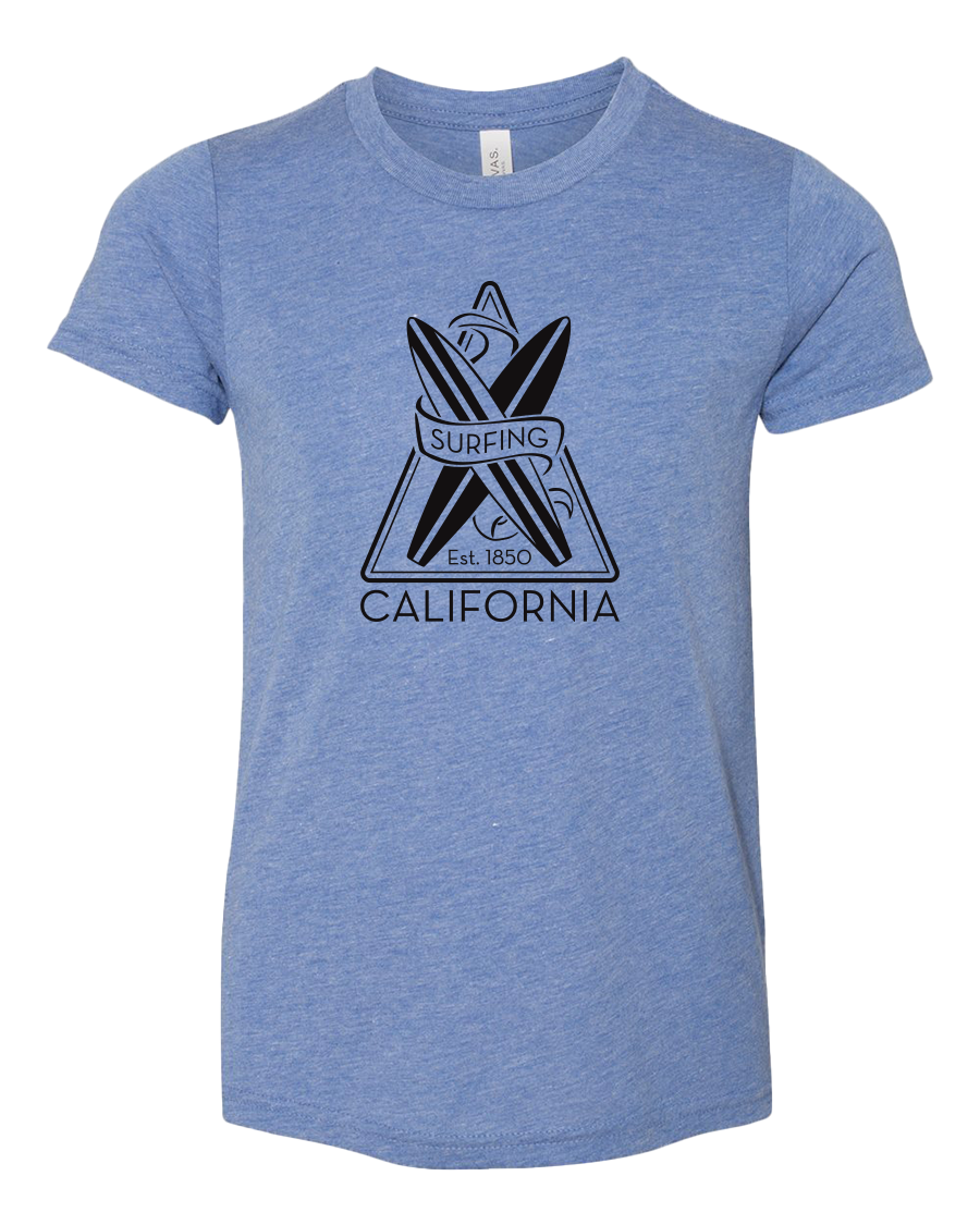 Surfing Cali Youth Tee - Blue Triblend