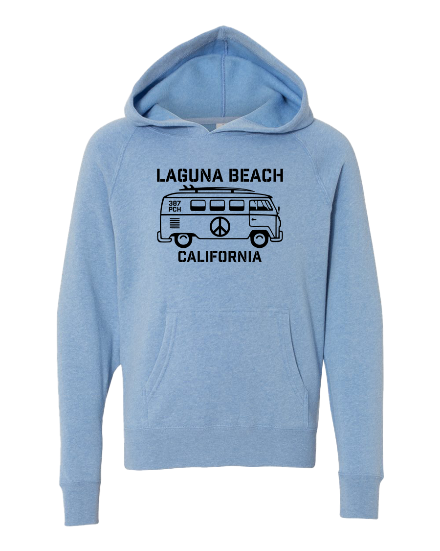 VW Peace Bus Youth Hoodie - Pacific