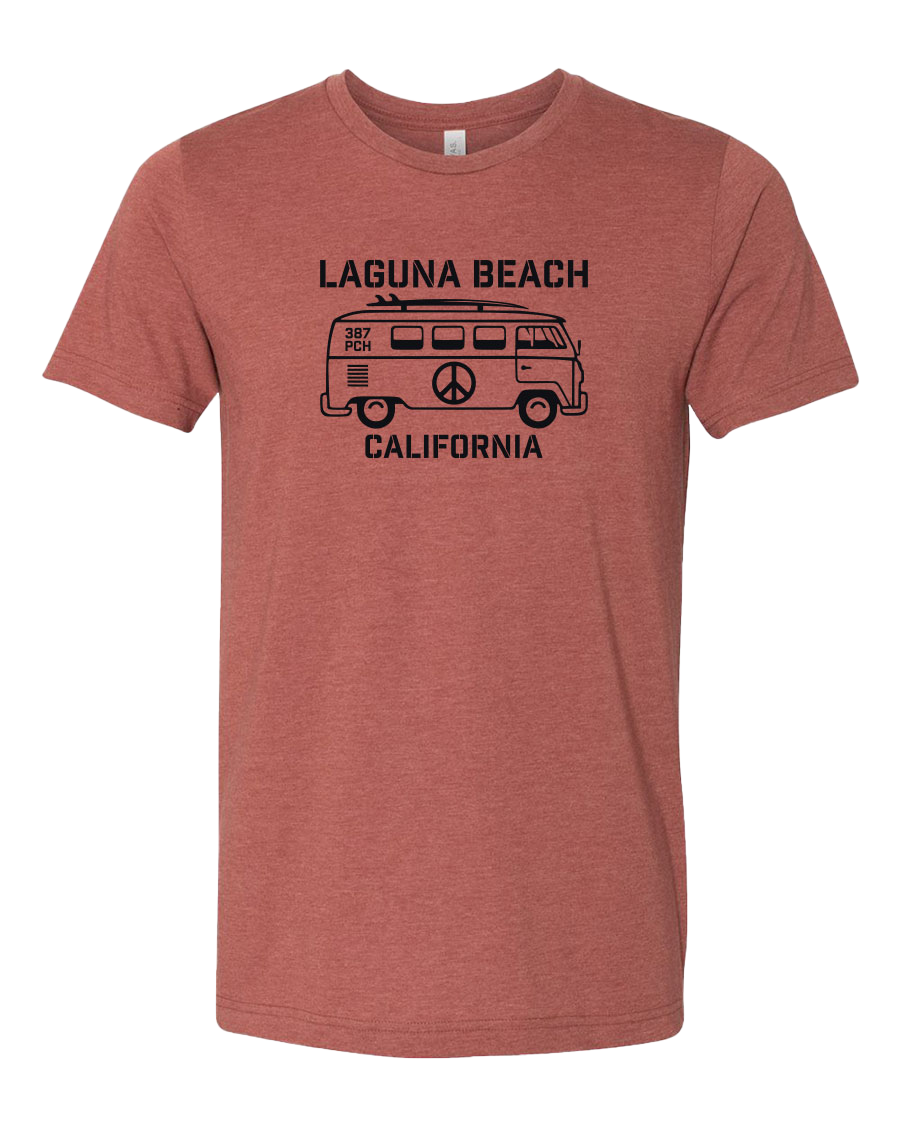 VW Peace Bus T-shirt - Heather Clay