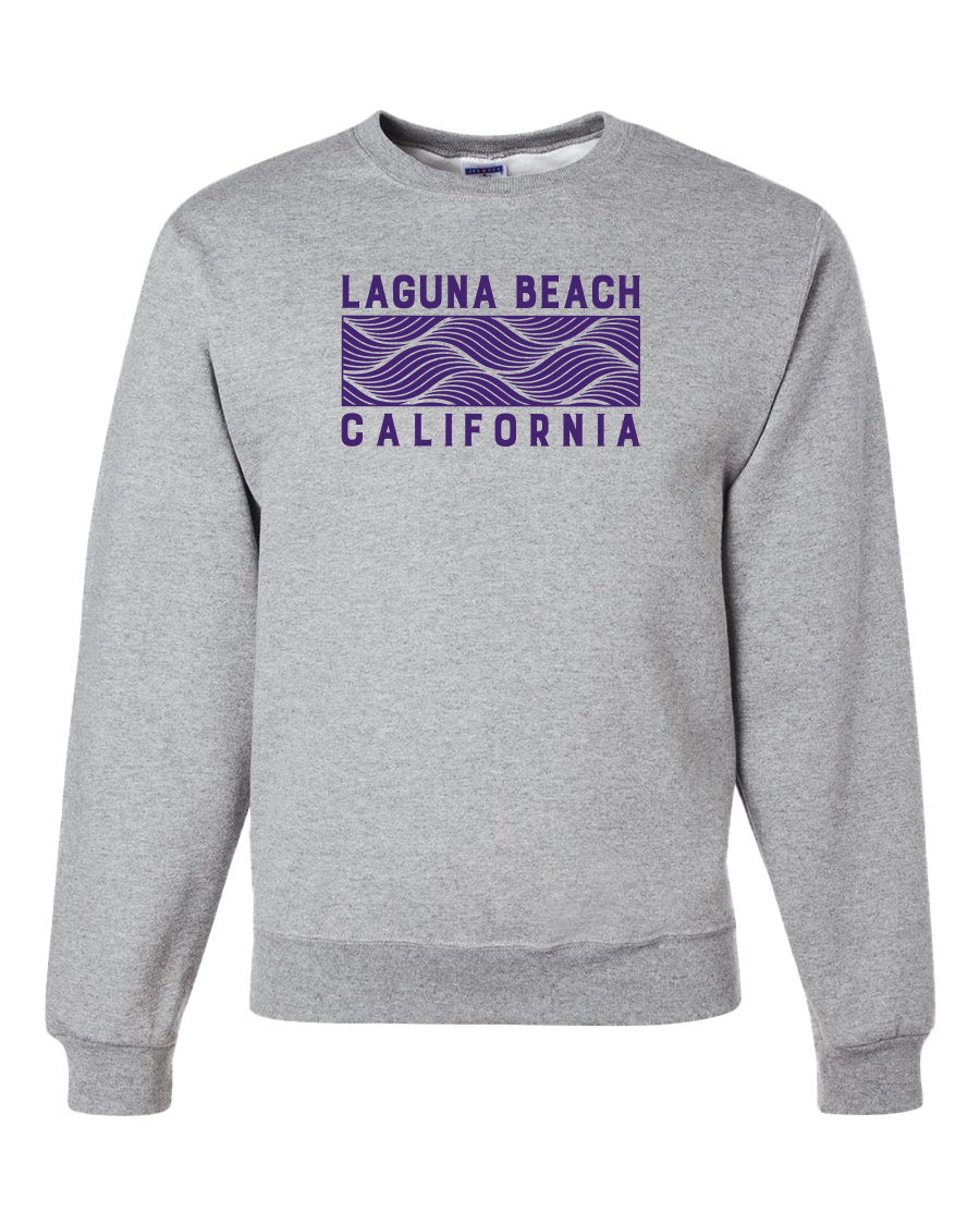 Wave Block Crewneck Sweatshirt - Athletic Heather