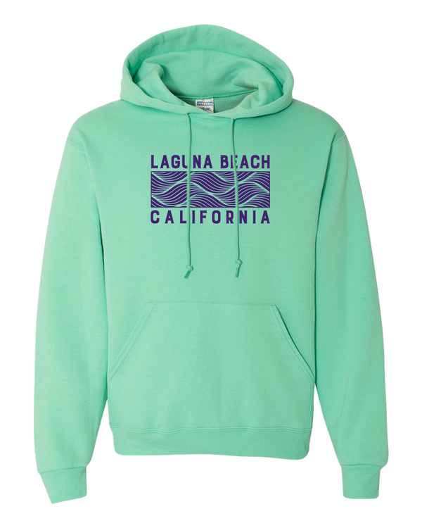 Wave Block Hoodie - Cool Mint - Laguna Beach T-Shirt Company