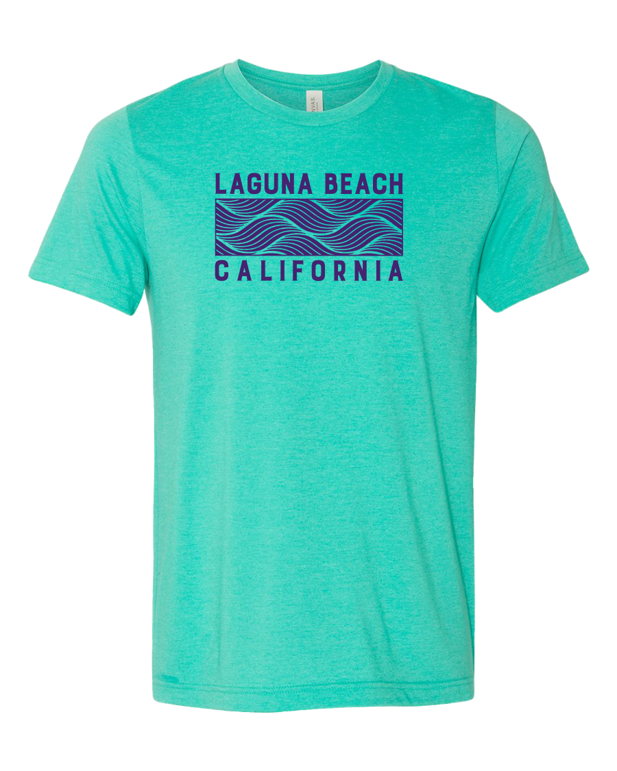 Wave Block Unisex T-shirt - Heather Sea Green