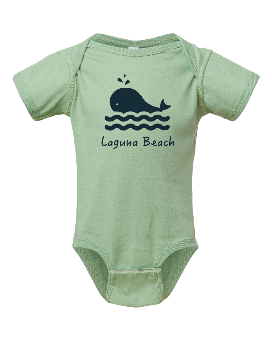 Whale Toon Onesie - Sage